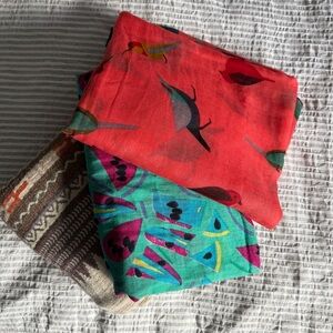 Bundle of Three Summer Scarves or Shawls